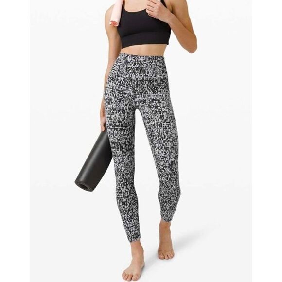 Lululemon Align Pant II 25" High Rise Leggings Urban Block Ice Grey Black size 2 - Picture 1 of 14